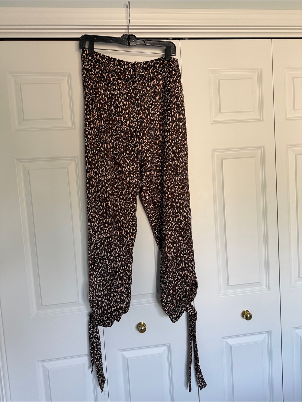 Gibson Latimer Brown & Cream Animal-Print Wide Leg Pants